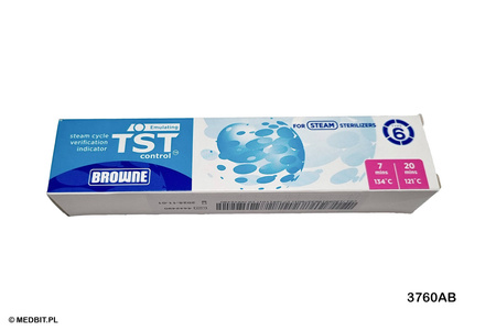 Test paskowy emulacyjny STEAM Klasa 6 TST 7/20, 134°C/7 min, 121°C/20 min, 200 szt., BROWNE LTD