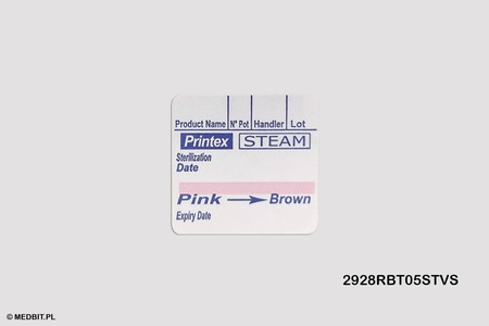 STEAM Etykiety 3-rzędowe do metkownicy Printex V30, BLITZ, 26x26 mm, 500 szt., wskaźnik pary, EN ISO 11140-1, PRINTEX MEDICAL