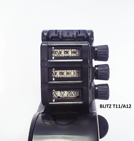 Metkownica alfanumeryczna 3-rzędowa BLITZ T11/A12 do etykiet 28x29 mm – profesjonalna metkownica do sterylizacji