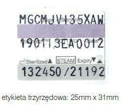STEAM Etykieta 3-rzędowa do metkownicy GK Sterintech, wskaźnik parowy, 22x29mm, 750 szt., ISO 11140-1