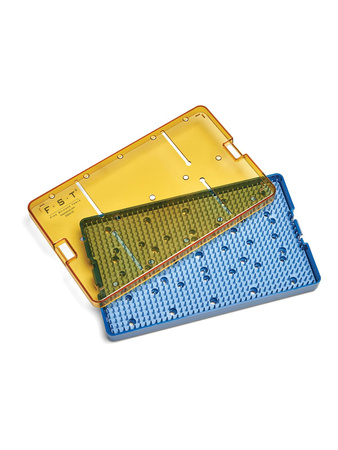 Pojemnik do sterylizacji narzędzi Ultem® 25x15x2 cm jednopoziomowy z matą silikonową, do autoklawu i tlenku etylenu FST
