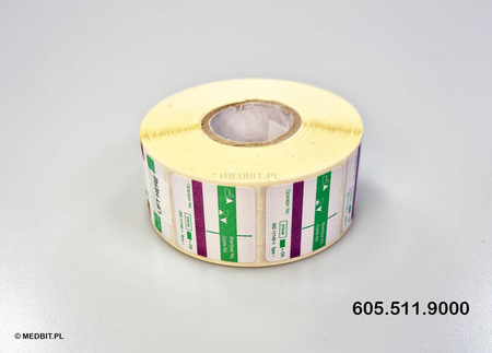 STEAM Etykiety 3-rzędowe do metkownicy BLITZ 26x26 mm, wskaźnik sterylizacji, 500 szt., STERIM