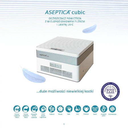 Zestaw 2x Aseptica Cubic Biały – Dezynfektor Powietrza z Lampą UV-C, HEPA H13, Jonizatorem, Do Domu i Samochodu VOLTEA Poland