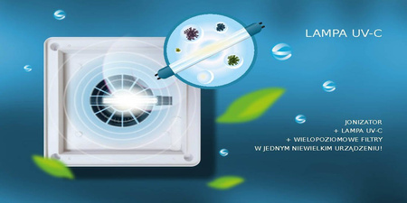 Zestaw 2x Aseptica Cubic Biały – Dezynfektor Powietrza z Lampą UV-C, HEPA H13, Jonizatorem, Do Domu i Samochodu VOLTEA Poland