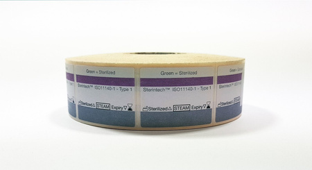 STEAM Etykieta 3-rzędowa do metkownicy GK Sterintech, wskaźnik parowy, 22x29mm, 750 szt., ISO 11140-1