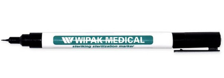 Pisak wodoodporny do sterylizacji WIPAK, czarny, 0,75 mm – marker do opisywania opakowań i narzędzi medycznych