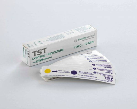 Test paskowy do kontroli sterylizacji STEAM Prestige Medical 126°C/10 min, 50 sztuk – testy do autoklawu Classic, Extended, Extended Plus