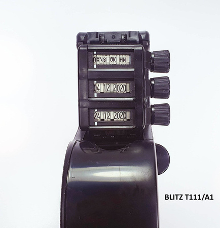 Metkownica alfanumeryczna 3-rzędowa BLITZ T111/A1 do etykietowania sterylizacji, 28×29 mm, 33 znaki, profesjonalna