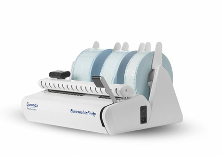 Zgrzewarka impulsowa do rękawów papierowo-foliowych EURONDA EUROSEAL INFINITY 31 cm, medyczna, metalowa obudowa