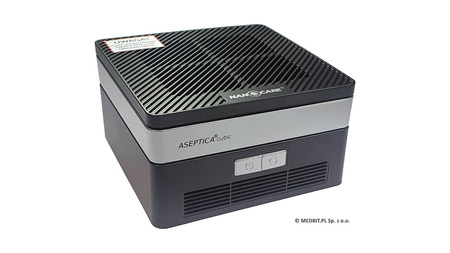 Aseptica Cubic Black – Dezynfektor i Oczyszczacz Powietrza z Lampą UV-C, HEPA H13, Jonizacją i Aromaterapią, 15 m², VOLTEA Poland