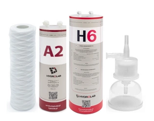 Zestaw filtrów do demineralizatora Hydrolab HLP 30sp – filtry osadowe, węglowe, jonowymienne i kapsuła sterylizacyjna