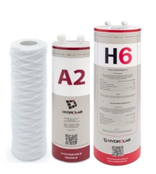 Zestaw filtrów do demineralizatora Hydrolab HLP 30p – prefiltr, moduł A2, filtr jonowymienny H6