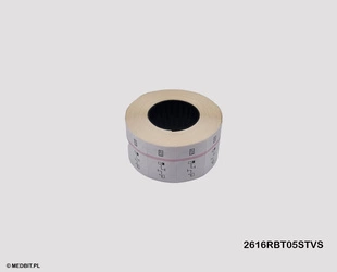 Etykiety samoprzylepne do sterylizacji parowej STEAM 25x15 mm, 2-rzędowe, do metkownicy Printex V20, 500 szt.