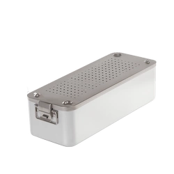 Kontener do sterylizacji narzędzi MELAG 23G z 100 filtrami papierowymi, zgodny z normą EN 868-8, 42x16x12 cm