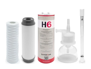 Zestaw filtrów do demineralizatora HLP 60UV Hydrolab – prefiltr, filtr węglowy, jonowymienny, kapsuła sterylizacyjna, UV