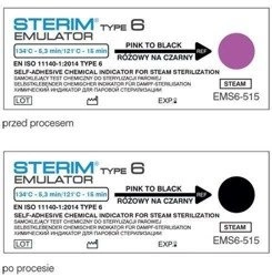 Test paskowy STERIM Emulator Klasa 6 do autoklawów, chemiczny, 121°C/15min, 134°C/5,3min, 250 szt.