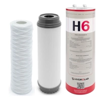 Zestaw filtrów do demineralizatora Hydrolab HLP 40p: prefiltr osadowy, filtr węglowy GAC, filtr jonowymienny H6