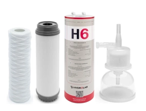 Zestaw filtrów do demineralizatora Hydrolab HLP 40sp – prefiltr, filtr węglowy, jonowymienny, kapsuła sterylizacyjna