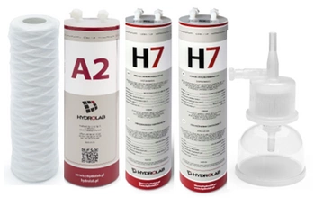 Zestaw filtrów do demineralizatora Hydrolab HLP 5s/HLP 5sp – prefiltr, filtr węglowy, jonowymienny, kapsuła sterylizacyjna