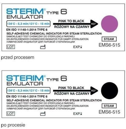 STEAM - Klasa 6 - Test paskowy STERIM Emulator klasy 6, 134/5,3 min. -121/15 min. (250 szt.)